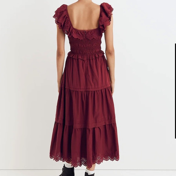 Madewell Lucie Embroidered Cotton Midi Dress - Picture 3 of 10